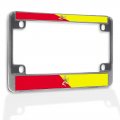 Fastasticdeals Metal Insert Bike License Plate Frame Flag Of Sicily B Weatherproof Motorcycle Accessories Chrome 4 Holes Solid 