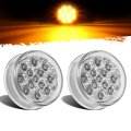 Partsam 2 Pcs 5 Round Amber 13 Led Side Marker Clearance Or Id Light Clear Lens Trailer Truck Lights Waterproof 12v