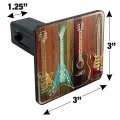 Guitars Electric Acoustic Rock And Roll Wood Paneling Tow Trailer Hitch Cover Plug Insert