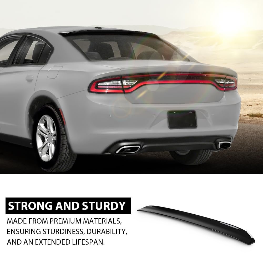 Rear Upper Window Roof Spoiler For Dodge Charger 2015 2024 Duckbill Style Gloss Black Abs Plastic