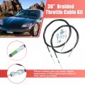 Uxcell 1 Set 96 Inch Universal Parking Brake Cable Kit With Black Wire Tube Includes Accessories Stainless Steel