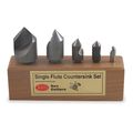 Countersink Set 5 Piece High Speed Steel 90 Degrees Single Ended 1 Flute Sizes 4 In 3 8 2 For Heavy Duty Use 