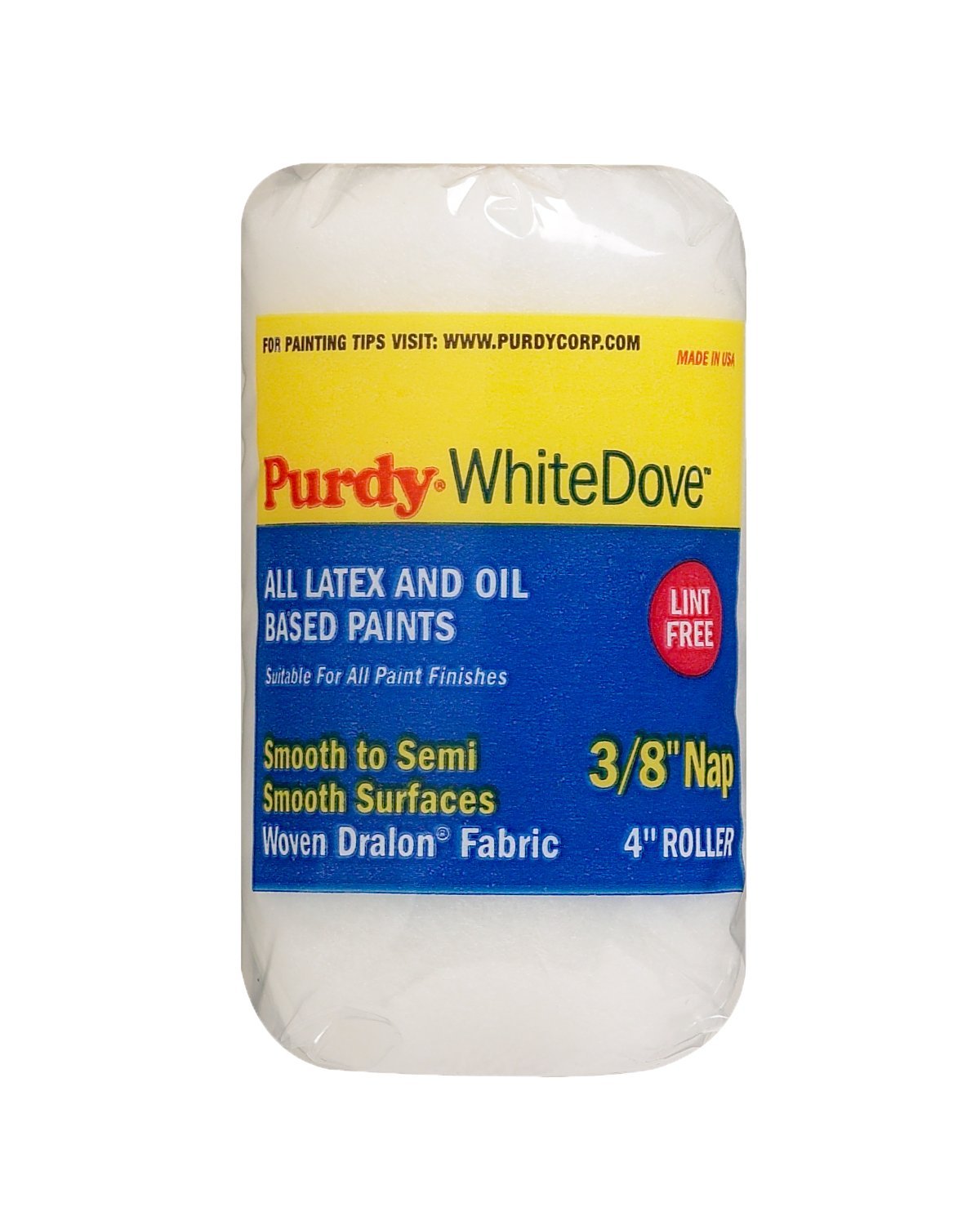 PURDY - Purdy White Dove 140605064 Paint Roller Cover, 1/2 In Thick Nap