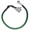 Dream Apparel 36 Motorcycle Get Back Whip Genuine Leather Biker For Handlebar With Fringes And Skulls Black Green 