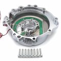 Httmt- Chrome W White Led Left Engine Stator Cover Compatible With Hond 07-14 Cbr600rr F5 P N Mt313-005a-cd