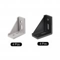 Uxcell Inside Corner Bracket Gusset 4 Pcs 60x 60mm And 80x 80mm For 3030 4040 Series Aluminum Extrusion Profile With Slot 8mm