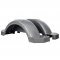 Hecasa Gray Pair Of Single Axle Trailer Fenders Compatible With 13 Wheels Tire Skirt Boat 39 7 Long X 8 Wide 11 4 Tall