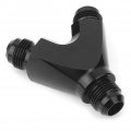 Y Shaped 3 Way Joint Splicer Adapter Aluminum Alloy 3-way Fitting Type An10 10-an Male To 2x Black