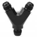 Y Shaped 3 Way Joint Splicer Adapter Aluminum Alloy 3-way Fitting Type An10 10-an Male To 2x Black
