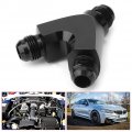 Y Shaped 3 Way Joint Splicer Adapter Aluminum Alloy 3-way Fitting Type An10 10-an Male To 2x Black