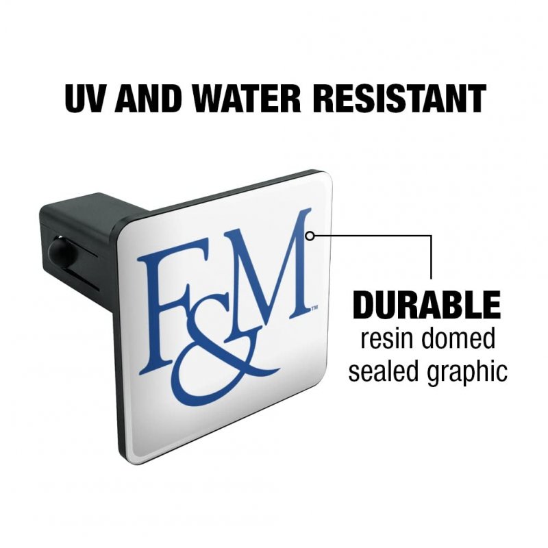 Franklin Marshall College Secondary Logo Tow Trailer Hitch Cover Plug Fits 1 25 In Receivers Heavy Duty Abs Plastic With Uv