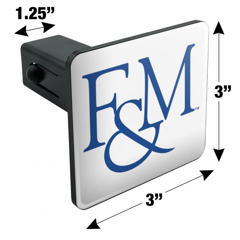 Franklin Marshall College Secondary Logo Tow Trailer Hitch Cover Plug Fits 1 25 In Receivers Heavy Duty Abs Plastic With Uv