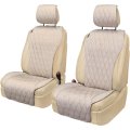 2pcs Sideless Car Seat Covers For All Seasons Breathable Front Seats Cushions Non-slip Bottom With Headrest Protectors 