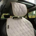2pcs Sideless Car Seat Covers For Front Seats Breathable Faux Linen Universal Fit Cushions With Headrest Protectors Non Slip