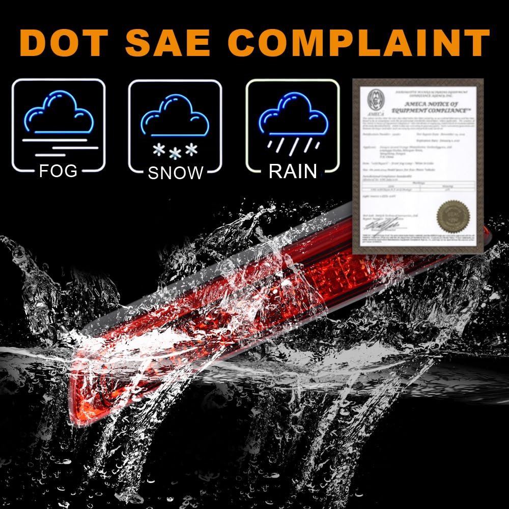Led 3rd Third Brake Light For Toyota Tundra V8 2007 2016 High Mount Rear Stop With Red Lens And Clear Bottoms Sae Dot Approved