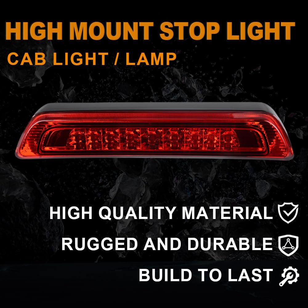Led 3rd Third Brake Light For Toyota Tundra V8 2007 2016 High Mount Rear Stop With Red Lens And Clear Bottoms Sae Dot Approved