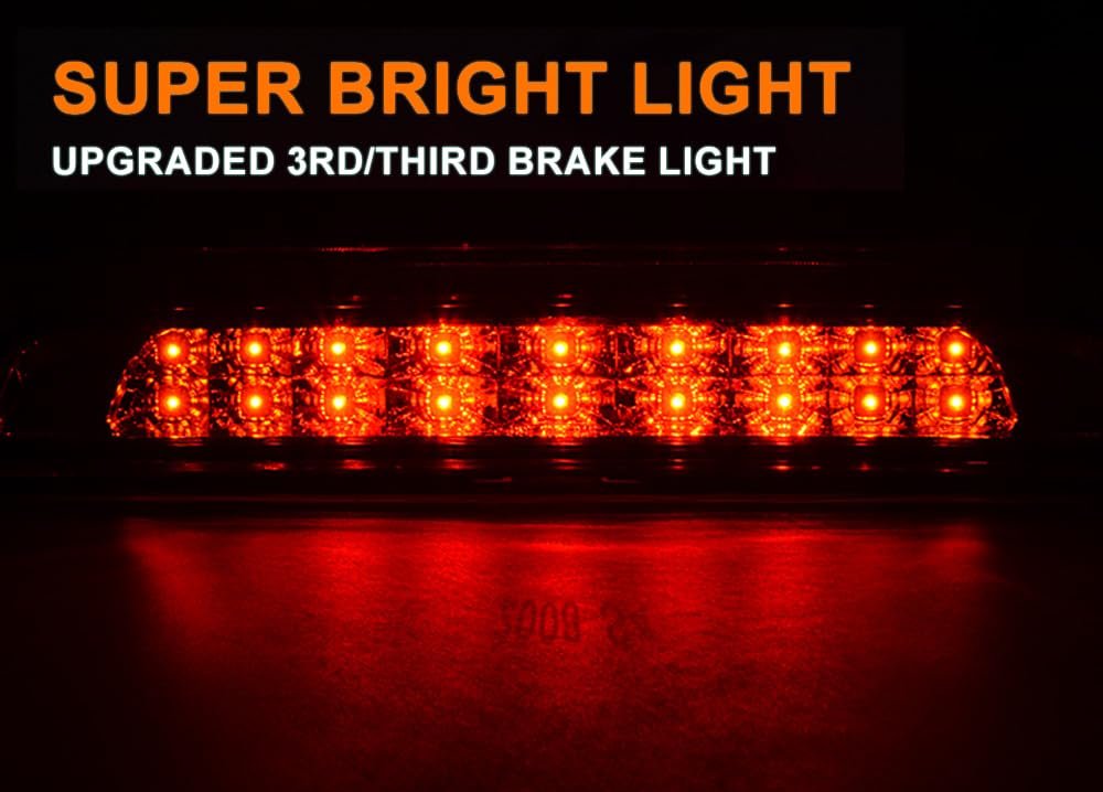 Led 3rd Third Brake Light For Toyota Tundra V8 2007 2016 High Mount Rear Stop With Red Lens And Clear Bottoms Sae Dot Approved