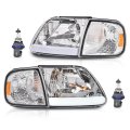 Led Drl Strip Style Headlights Corner Parking Lights For Ford Expedition 1997-2002 Fit F150 1998-2003 F250 1997-1999 Clear Lens 