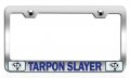 Tarpon Slayer Fishing Chrome Metal License Plate Frame Tag Holder E16 