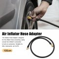 X Autohaux Flexible 100cm 39 Tire Valve Connect Pipe Air Inflator Extension Rubber Hose Vent With Female Thread Release For Car