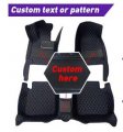 Aerfine Customized Luxury Leather Car Floor Mats Non Slip For Cars All Weather Orange