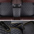 Aerfine Customized Luxury Leather Car Floor Mats Non Slip For Cars All Weather Orange