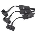 Ikkegol Obd2 Obdii 1 To 3 Ultra Low Profile 16 Pin Male Female Y Splitter Cord Diagnostic Extension Cable With Individually 