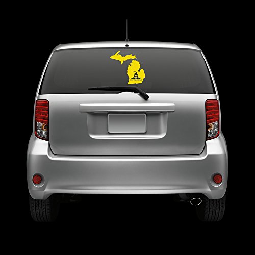 Michigan State Shaped Gadsden Flag Windshield Sticker Self Adhesive Vinyl Mi Fa