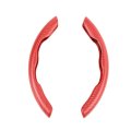 Universal 2pcs Carbon Fiber Car Steering Wheel Non-slip Cover 37-38cm Dia Red 