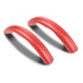 Universal Carbon Fiber Car Steering Wheel Non Slip Cover 2 Piece Set 37 To 38cm Diameter Red