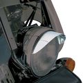 7 In Headlight Visor For Cruiser Motorcycles Chrome Metal Front Light Cover Model 53-429 Universal Fit 