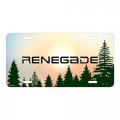 Ipick Image Made For Jeep Renegade Green Forrest Sillhouette Graphic Special Aluminum Metal License Plate