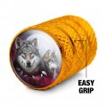 Grey Wolves And Moon Valve Stem Caps For Tire Rim Wheel Aluminum Yellow