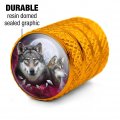 Grey Wolves And Moon Valve Stem Caps For Tire Rim Wheel Aluminum Yellow
