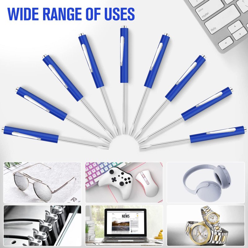 30 Piece Mini Magnetic Slotted Screwdriver Set With Pocket Clips Small Flat Head Repair Tools For Electricians And Technicians