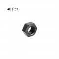 Uxcell Hex Nuts M8x1 25mm Metric Coarse Thread Hexagon Nut Carbon Steel Pack Of 40 Black