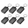 Uxcell Mini Led Keychain Flashlight Torch Solar Energy Power With Hook Black 6pcs For Camping Hiking Fishing