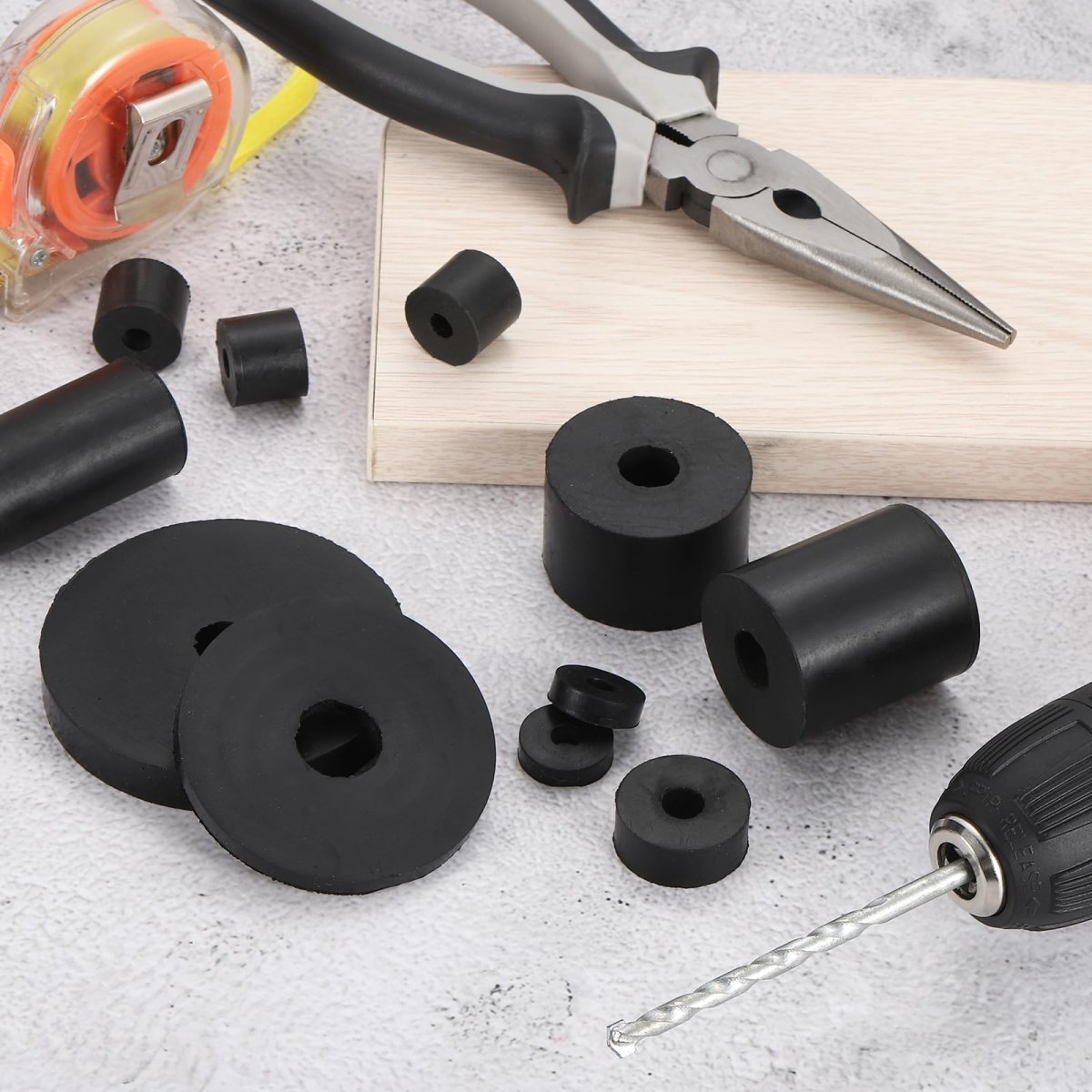 18pcs Thick Rubber Spacer 2 Inch Od X 1 4 Id 3 8 Thickness Round Bushings Anti Vibration Flat Washers For Home Industrial