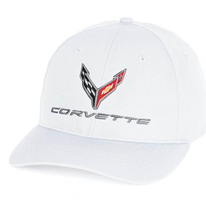 C8 Corvette Hat Next Generation Staydri Performance Cap White