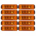 Amber Led Side Marker And Clearance Lights 4 In X 1 12v Submersible Sealed Trailer With Reflectors For Truck Boat Suv 10 Pack 