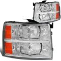 Auto Dynasty Compatible With Silverado Gmt900 Pair Of Chrome Housing Amber Corner Headlight Led 3rd Brake Light