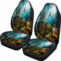 Giftpuzz Halloween Witch Stretchy Car Seat Covers Horror Style Decoration Front Only Full Set Of 2 Pack Automotive Interior 