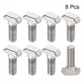 Uxcell M8x25mm T-slot Drop-in Stud Sliding Bolt Screw Carbon Steel For 40 Series Aluminum Profile 8pcs