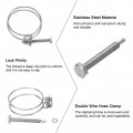 Uxcell 6pcs Double Wire Hose Clamp 58-65mm Adjustable Stainless Steel Clips With M8 Bolt For Dust Collection Pump Pipe