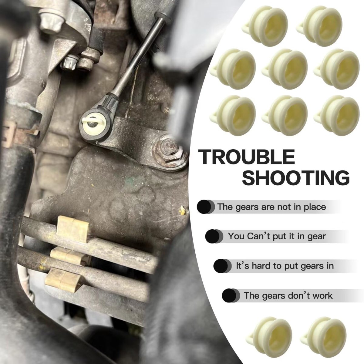 Auto Transmission Shifter Cable Linkage Bushing Rubber Repair Kit For Chevrolet Silverado White 10pcs