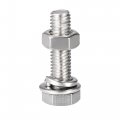 Uxcell M8 X 30mm Hex Head Screws Bolts Nuts Flat Lock Washers Kits 304 Stainless Steel Fully Thread Hexagon 6 Sets