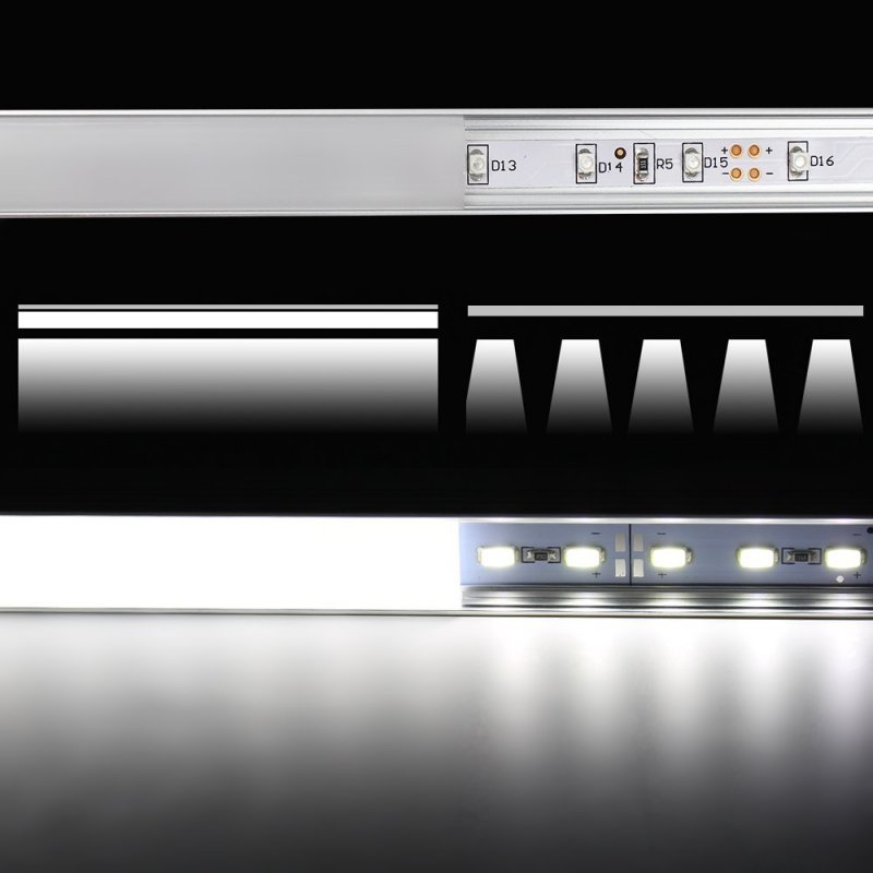 Torchstar Shallow Flush Mount Recessed Aluminum U Channel 3 3ft Extrusion Profile W Oyster White Cover For Flex Hard Led Strip