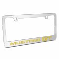 Ipick Image For Ford Mustang Gt Speed-line In Yellow Mirror Chrome Metal License Plate Frame