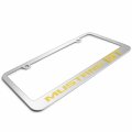 Ipick Image For Ford Mustang Gt Speed-line In Yellow Mirror Chrome Metal License Plate Frame