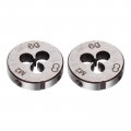 Uxcell 2pcs Round Threading Dies Metric M2 X 0 4 Thread Left Hand Alloy Tool Steel Screw Cutting Die Repair